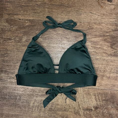 dark green bikini top, Only worn a few times -... - Depop
