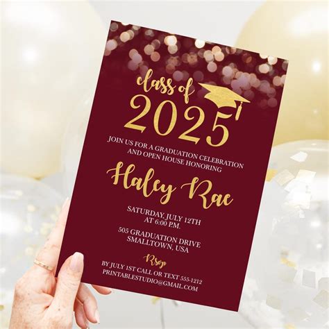 Image result for Graduation Invitation Card Marron Color