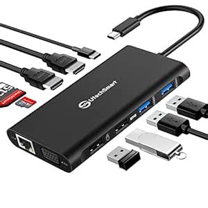 UtechSmart Docking Station, Triple Monitors USB C Laptop Docking ...