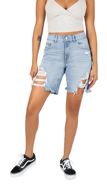Buy Sisney Women HIgh Waist Denim Shorts (L, Bluewash) at Amazon.in