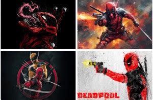 Poster 4 Combo Deadpool & Wolverine Poster for Home Office and Student ...