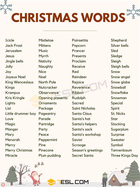 Christmas Related Words