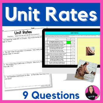 Image result for 6th Grade Math Unit Rate