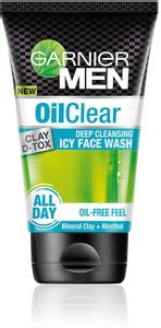 Garnier Men Oil Clear Clay D-Tox Deep Cleansing Icy Face Wash - Price ...