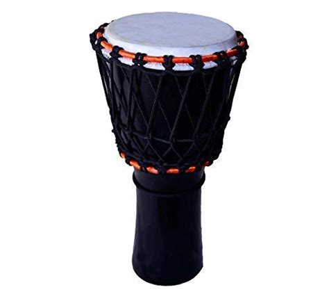 Handicraft - 8 Inch Wooden Djembe with Bag and Belt- Black : Amazon.in ...