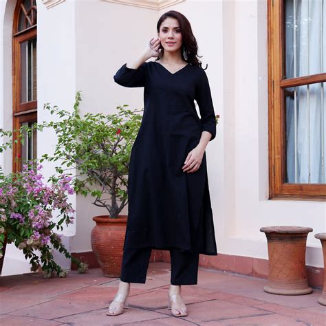 Shibra Black Cotton Set – Kameez.co