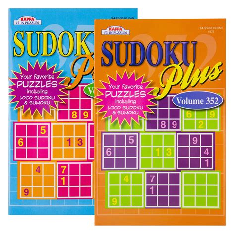 KAPPA Sudoku Puzzles Book - 8" x 5" Digest Size 2 Titles, Brain Workout ...