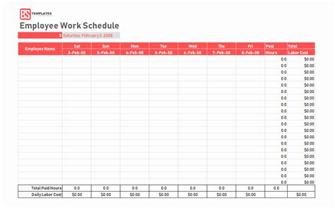 Weekly Work Schedule Template Pdf Fresh Work Schedule Template Daily Weekly – Shooters Journal