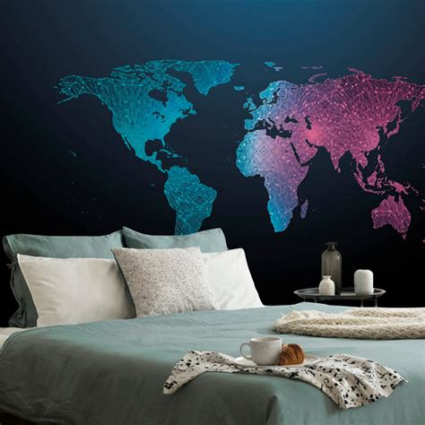 Wallpaper night map of the world | Dovido.com