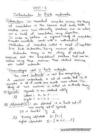Regular Expressions - handwritten theory notes - Theory of Computation ...