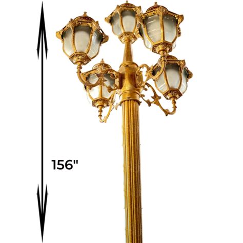 High Light | Aluminum 13 Ft Golden Bollard Lamps With 5 Lights | Suita ...