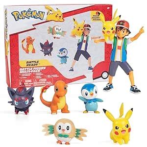 Buy Pokémon Battle Ready! Figure Set Toy, 6 Pieces - Includes 4.5" Ash ...