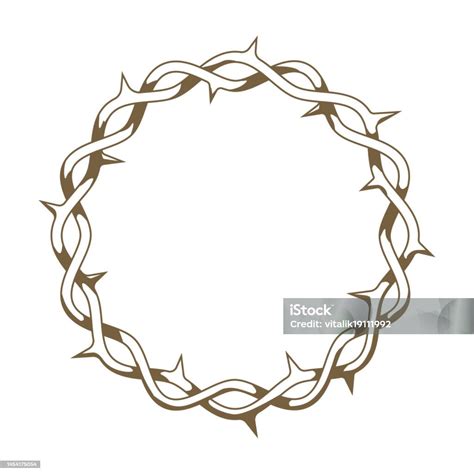 Ilustración de Corona De Espinas Icono Lineal y más Vectores Libres de ...