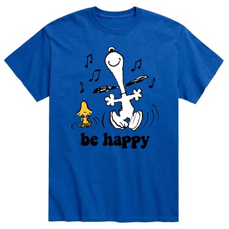 Peanuts, Snoopy And Woodstock Men's Graphic T-Shirts, Short Sleeve ...