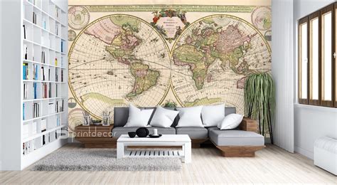 Large World Map Mural 的图像结果