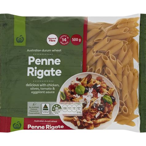 Calories in Woolworths Pasta Penne Rigate calcount
