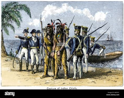 Capture of Native American chiefs during the Seminole Wars in Florida ...