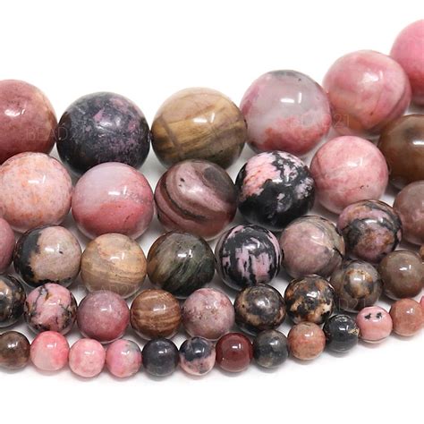 Buy Rhodonite Beads Natural Gemstone Round Loose - 4mm 6mm 8mm 10mm ...