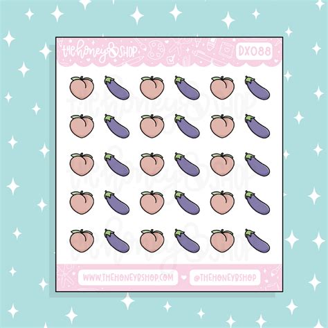 IYKYK Peaches + Eggplant Doodle Sticker – TheHoneyBShop