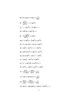 Image result for Trigonometric Identities Worksheet