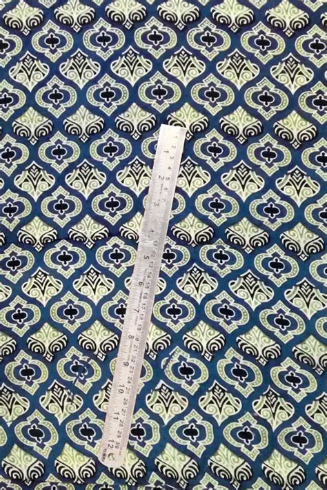 Ajrakh Block Printed Rayon Cut ( blouse) Fabric – India1001.com
