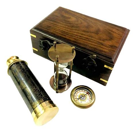 THOR INSTRUMENTS Nautical Handmade A Lot of 3 Telescope Sand Timer or ...
