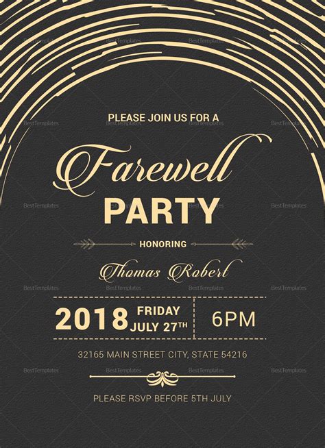 Modern Farewell Party Invitation Template Party Invite Template ...