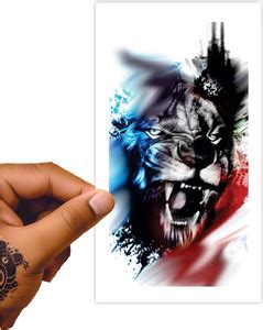 voorkoms Colorful Tiger Temporary Tattoo Stickers For Male And Female ...