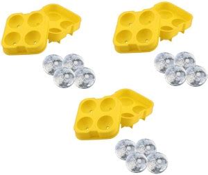 Marco Polo 4 Whiskey Ice Ball spheres set of 3 Yellow Plastic Ice Ball ...