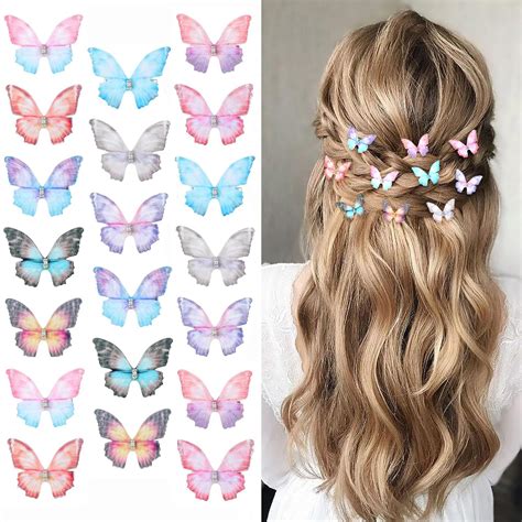 Amazon.com : Paderison 20Pcs Butterfly Hair Clips for Kids Moving ...