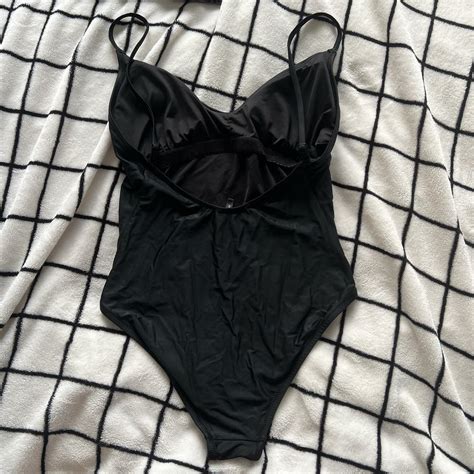 Reimagined by J Crew one piece black swimsuit size 6 - Depop