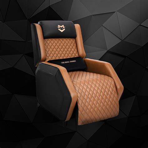 The Real Gamer Wyatt Gaming Sofa Chair Recliner Sofa Chair in Brown ...
