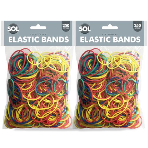 500pk Strong Elastic Rubber Bands Assorted Sizes Home, School and ...