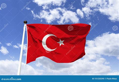 Flag of Turkey,`Red Flag with Star Moon` Stock Image - Image of blazon ...