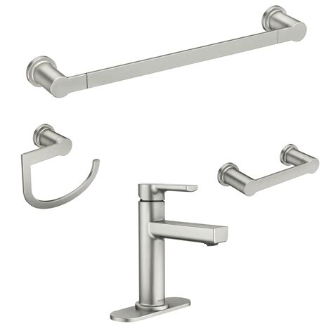 Shop Moen Rinza Spot Resist Brushed Nickel Single Handle Bathroom ...