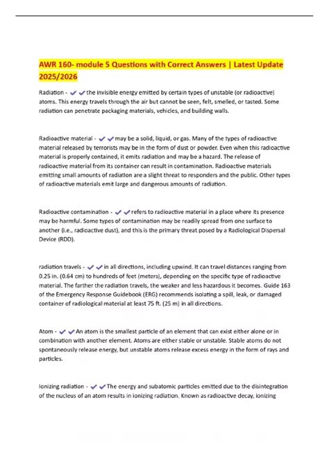 AWR 160- module 5 Questions with Correct Answers | Latest Update 2025/ ...