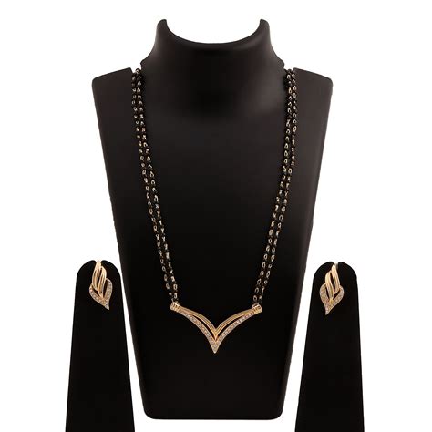 Estele 24 KT Gold and Silver Plated Mangalsutra Necklace