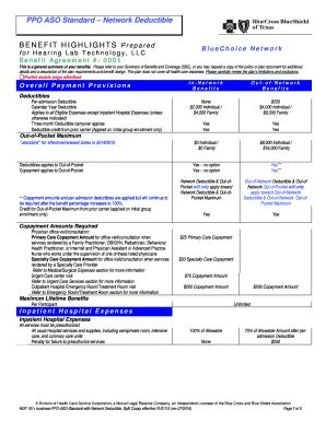 Fillable Online PPO ASO Standard Network Deductible Fax Email Print ...