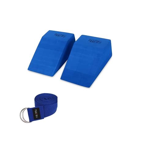 Panfikh Yoga Wedge Blocks with Yoga Belt 6 Feet, Yoga Foam Blocks, Calf ...