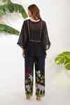 Buy Black Viscose Cotton Silk Printed Leopard And Floral V Neck Short ...