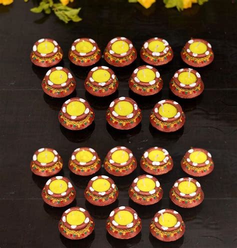 Buy Collectible India 24 Matki Diya for Puja Diwali Decoration ...