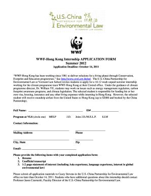 Wwf Application Form - Fill Online, Printable, Fillable, Blank | pdfFiller