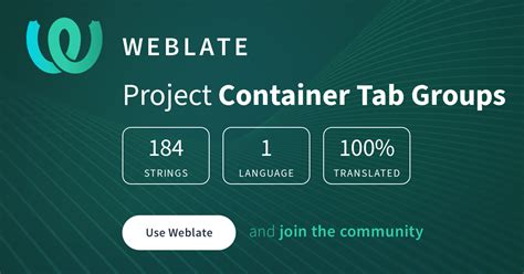 Container Tab Groups - English @ Hosted Weblate