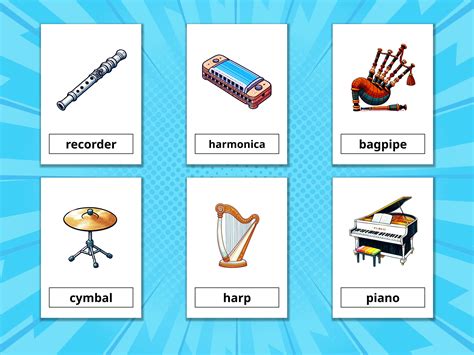 24 Musical Instruments Flash Cards Printable for Kids (montessori Cards ...