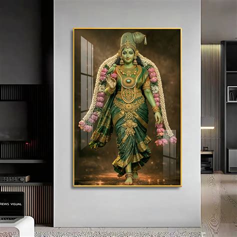 Buy Goddess Meenakshi Blessing Premium Acrylic Vertical Wall Art Online ...