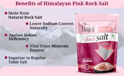 BAJAJ SALT Himalayan Pink Rock Salt Pouch for Everyday Cooking (500 Gm ...