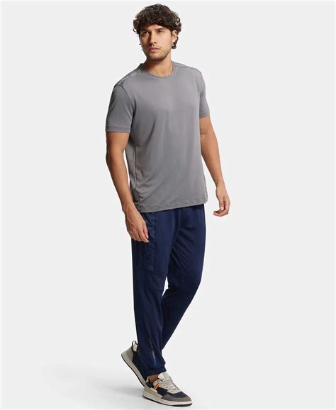 Buy Microfiber Elastane Stretch Jogger with Zipper Pockets and StayDry ...