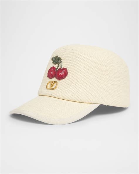 Valentino Garavani Cherry V-Logo Baseball Cap | Neiman Marcus