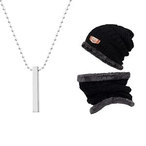 Fashion Frill Stylish Silver Chain For Men with Neck Muffler Beanie Cap ...