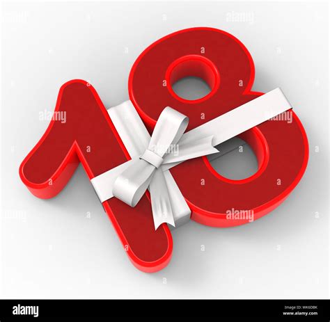 Number Eighteen With Ribbon Meaning Special Event Or Happy Celebration ...